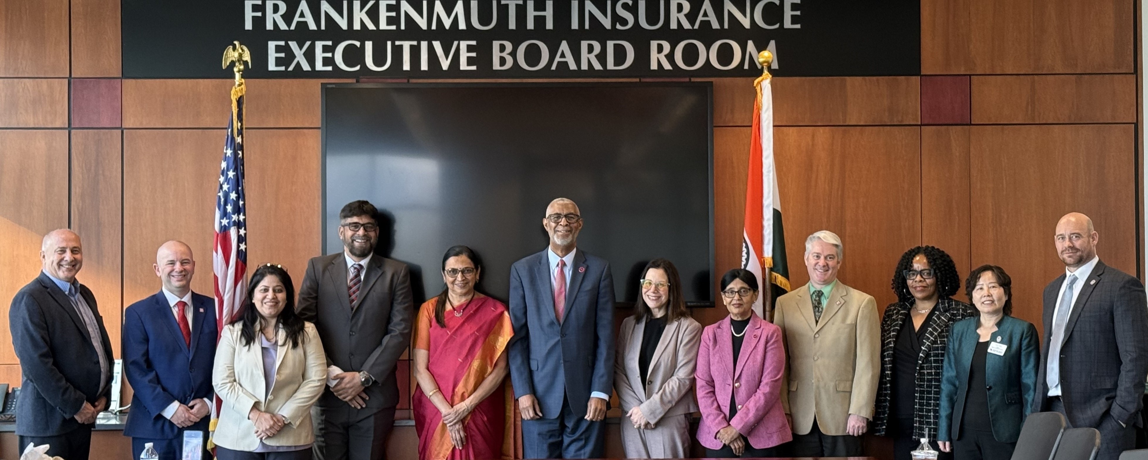 University representatives in board room